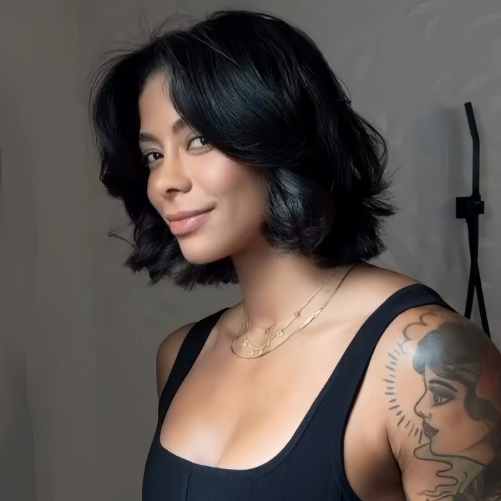 Wear & Go Layered Wavy Bob Pre Cut Lace Wig