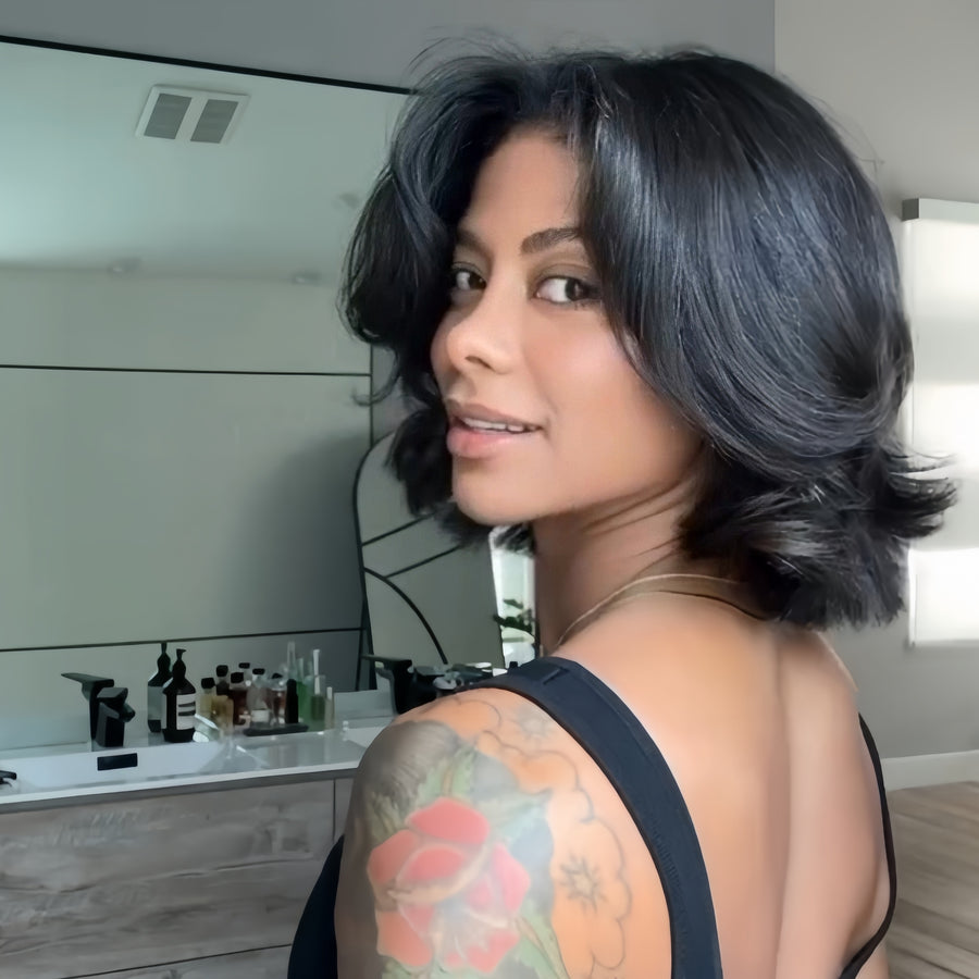 Wear & Go Layered Wavy Bob Pre Cut Lace Wig