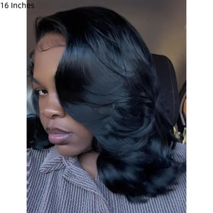 Layered Body Wave With Bangs 5x5 Lace Closure Wig