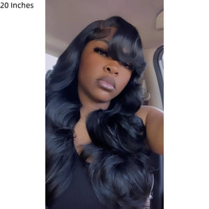 Layered Body Wave With Bangs 5x5 Lace Closure Wig