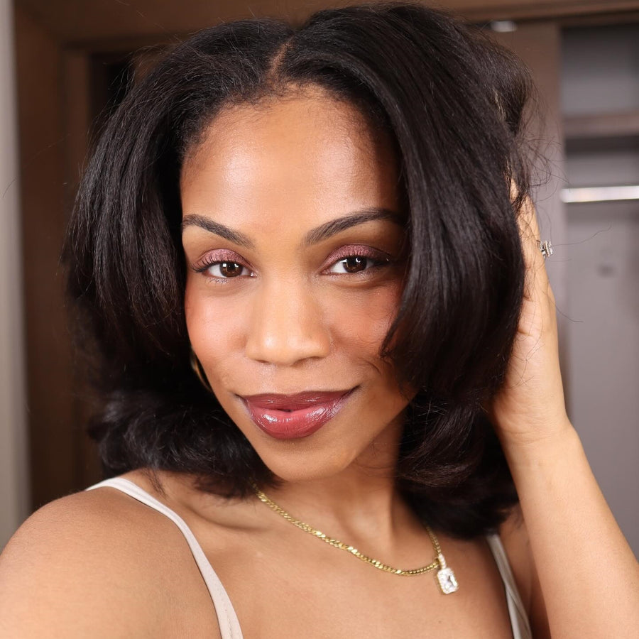 Layered Cut Kinky Straight Bob Kinky Edges HD Lace Wig