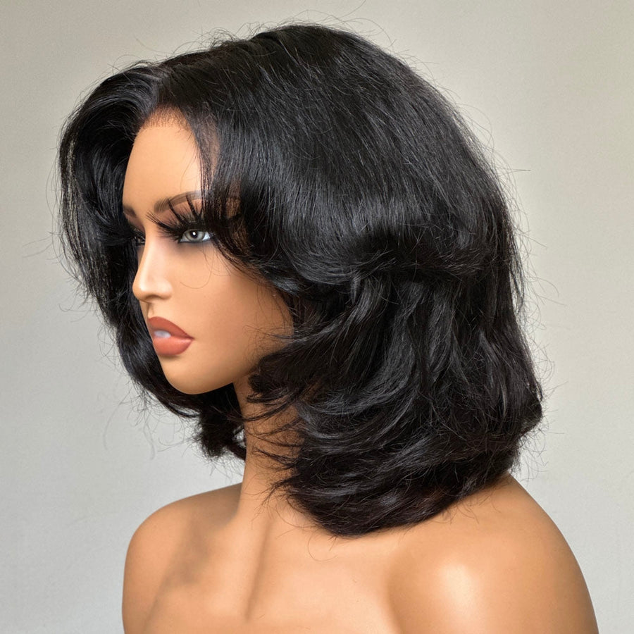 Wear & Go Layered Wavy Bob Pre Cut Lace Wig