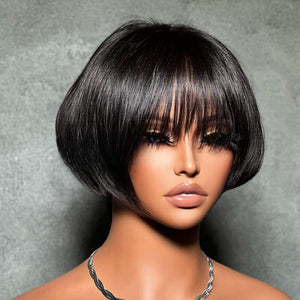 Natural Short Bob Pixie Cut 13x4 Lace Front Wig