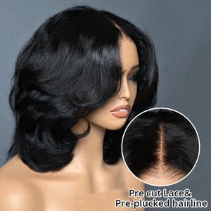 Wear & Go Layered Wavy Bob Pre Cut Lace Wig