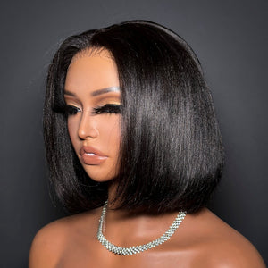 Put on & Go Yaki Straight Bob Cut Lace 5x5 Closure Wig