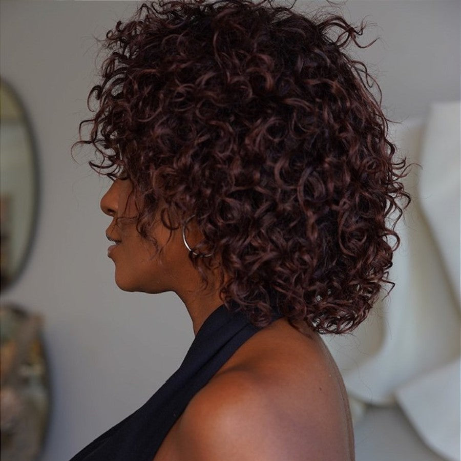 Red Brown Fluffy Curly Wig