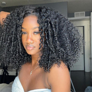 Natural Black Curly Wear & Go Lace Wigs