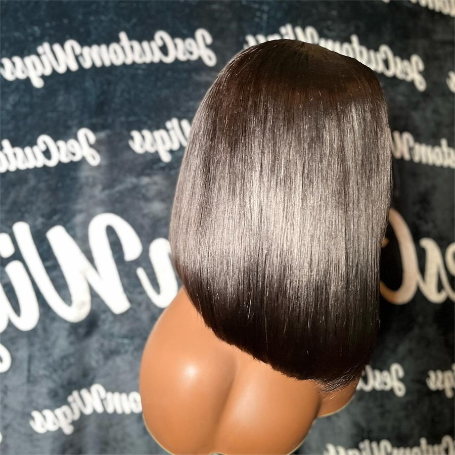 Deep Side Part Straight Bob Wig With Natural Color