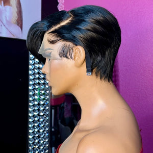 Side Part Layered Pixie Cuts 13x4 Frontal Lace Wig