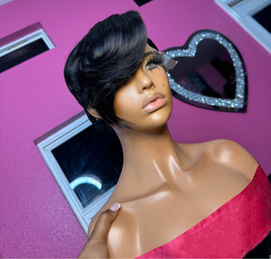 Side Part Layered Pixie Cuts 13x4 Frontal Lace Wig