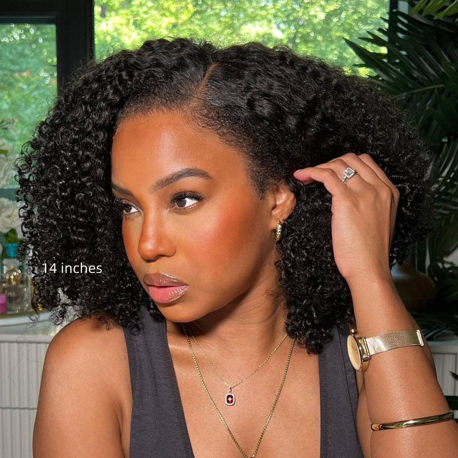 Natural Realistic Kinky Curly Hairline Wig