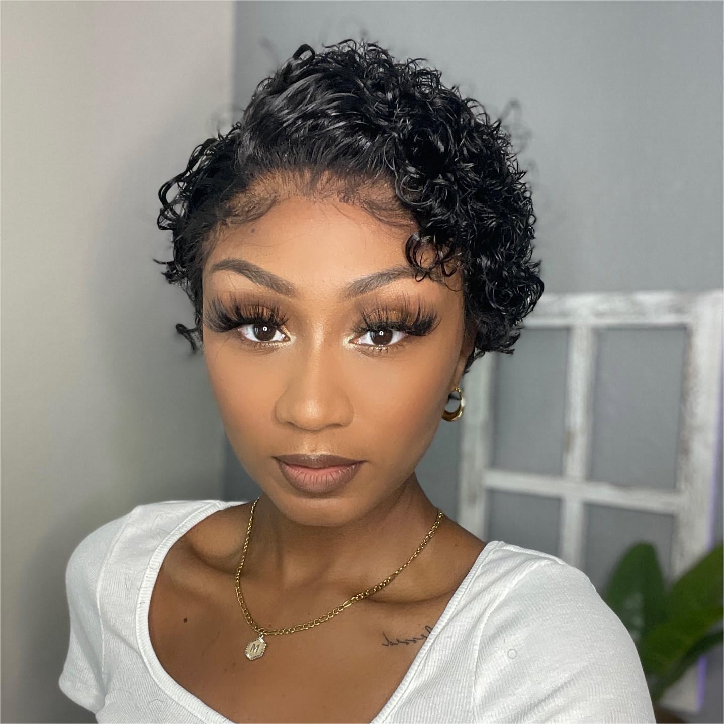 13x4 Lace Frontal Short Curly Pixie Cut Wig – Coracrown