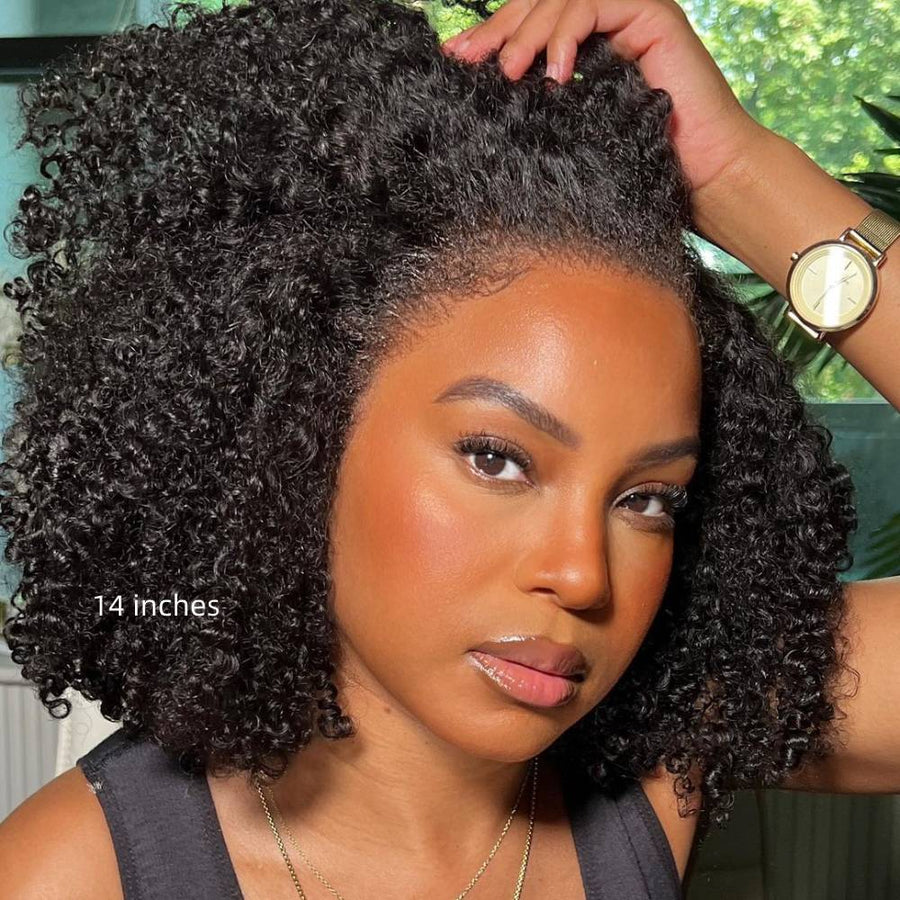 Natural Realistic Kinky Curly Hairline Wig