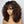 Light Brown Black Hair Root Glueless Curly Bang Wig