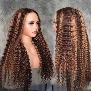 Wear Go Brown Color Highlights Glueless 5x5 Lace Closure Water Wave Wig