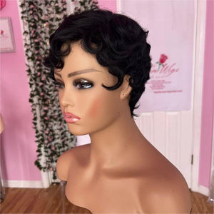 Glueless Short Pixie Wave Wig